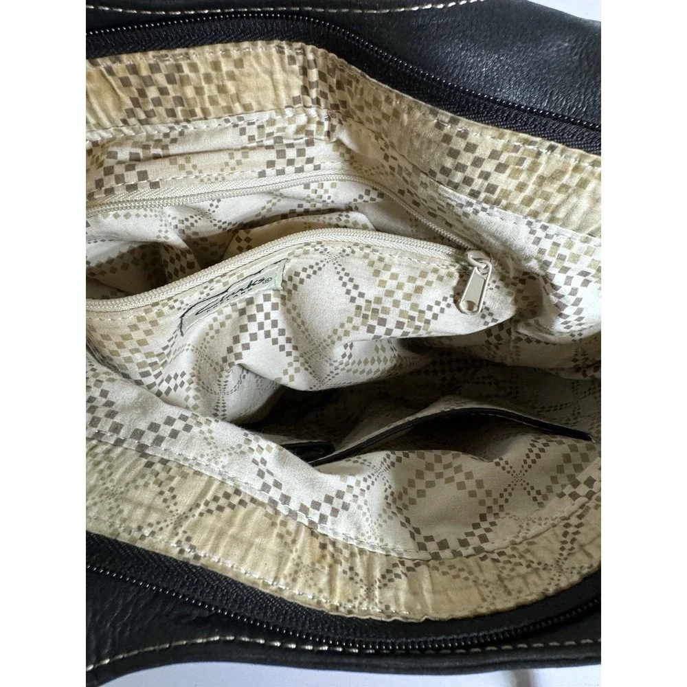 Clarks Belt Buckle Leather Purse Black